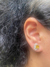 Load image into Gallery viewer, Yellow Floral Earrings
