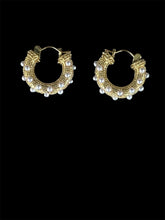 Load image into Gallery viewer, Pearl Hoops Earrings
